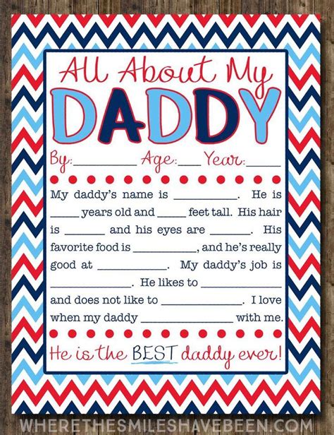 Free Fathers Day All About My Daddy Kids Interview Printable