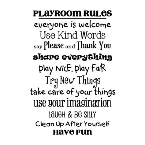 Esl vocabulary games for kids… and adults, too? Playroom Rules Wall Quotes™ Decal | WallQuotes.com
