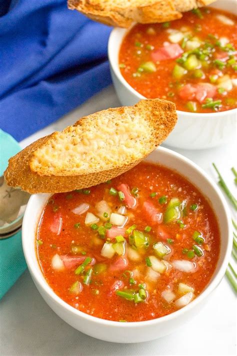 Easy Tomato Gazpacho Soup A Cold Summer Soup Recipe With Plenty Of Fresh Veggies And Lots Of