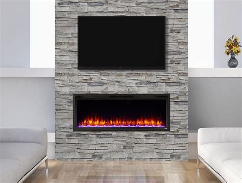 Simplifire 48 Allusion Recessed Linear Electric Fireplace North