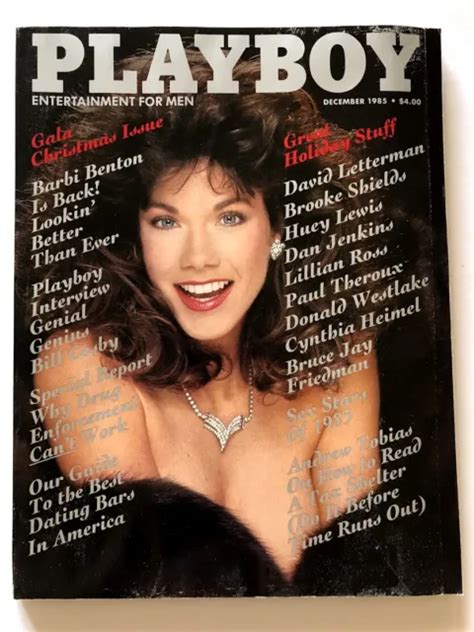Vtg Playboy Magazine December Barbi Benton Carol Ficatier W Bag