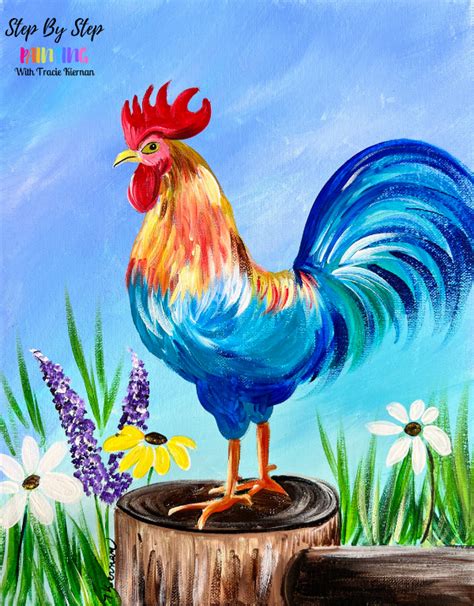 How To Paint A Rooster Acrylic Painting Tutorial Download