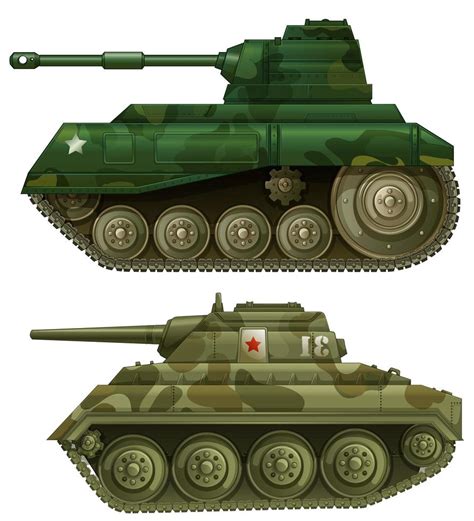 Two Armoured Tanks 1176904 Vector Art At Vecteezy