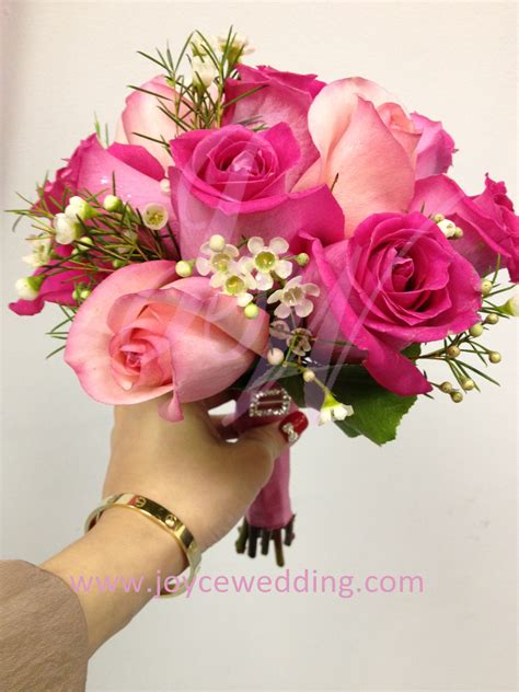Hot Pink Roses Bouquet Joyce Wedding Services