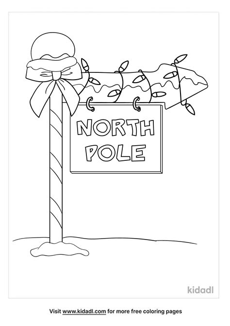North Pole Sign Coloring Page Free Signs Coloring Page Kidadl