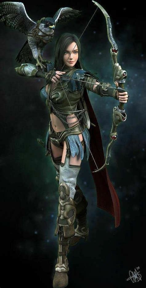 Ranger Human Half Elf Source Unknown Fantasy Warrior Fantasy Girl