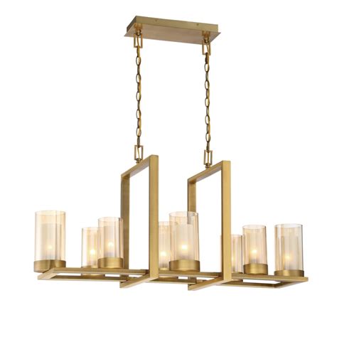 For a focal point in the dining room or bedroom, get a. Home Decorators Collection 8 Light Linear Chandelier, Gold ...