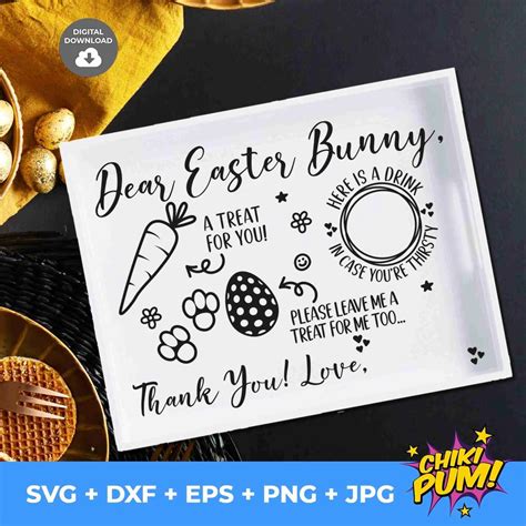 Dear Easter Bunny Rectangular SVG • Carrot Plate Tray cut file