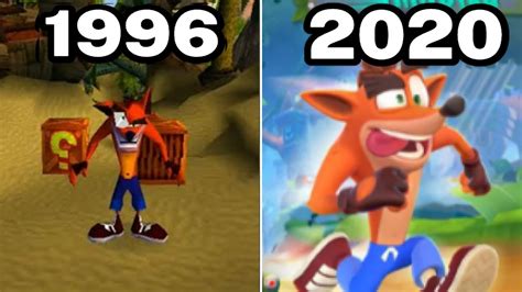 Graphical Evolution Of Crash Bandicoot 1996 2020 Youtube