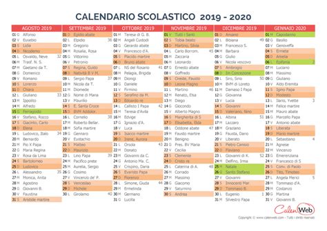 Calendario 2020 Santi Calendario 2019