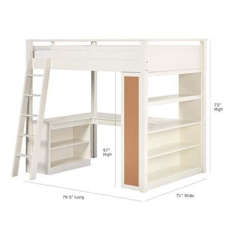 Set up a loft bed with a desk underneath. Sleep + Study® Loft | Pottery Barn Teen