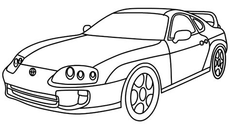 How To Draw Toyota Supra Mk4 Easy Step By Step Youtube