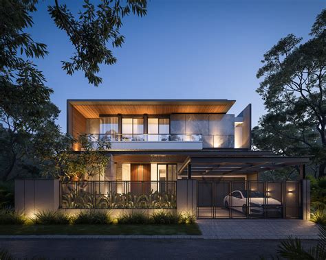 Pakuwon House On Behance Modern Tropical House Modern House Facades