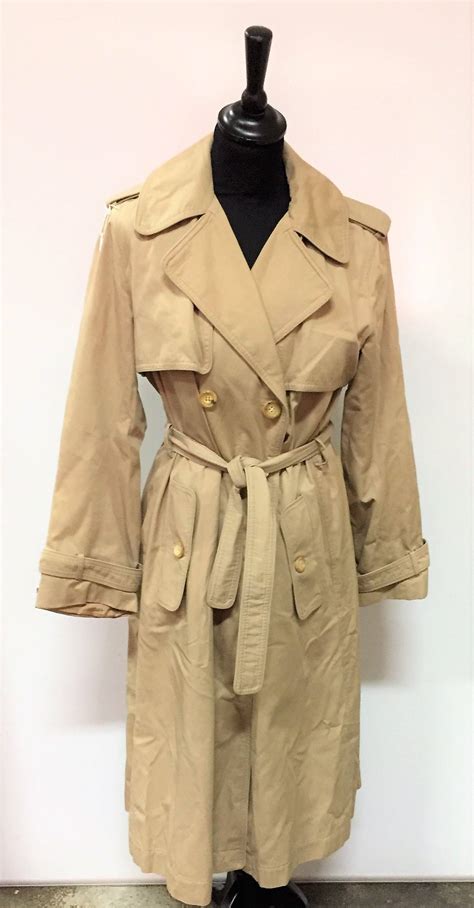 celine trench coat en toile de coton beige t 36 38 vente aux enchères mode vintage