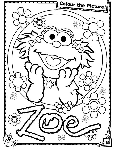 Gambar Abc Letter Queen Sesame Street Zoe Coloring Pa