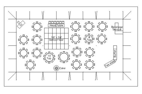 The Floor Plan For An Event Venue With Tables And Chairs In Black And