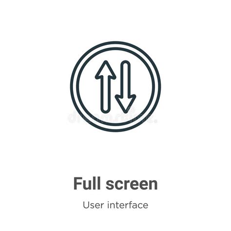 Full Screen Outline Vector Icon Thin Line Black Full Screen Icon Flat