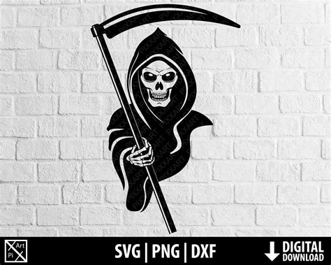 grim reaper svg dxf png skull clipart death halloween etsy new zealand