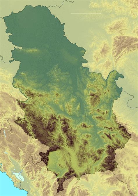 Large Detailed Relief Map Of Serbia Serbia Large Detailed Relief Map
