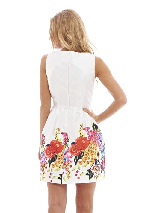 Floral Bottom Print Skater Dress Ax Paris