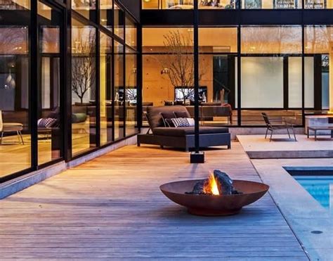 Modern Fire For Outdoor Spaces Concrete Patio Designs Modern Fire