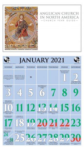 The liturgical calendar indicates the festivals and seasons of the anglican church. 2021 Anglican Church in North America Calendar - Ashby ...