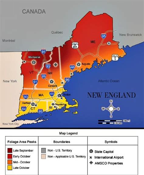 Driving Map Of New England For Fall Colors Fall Foliage In New