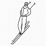 Skiing Drawing Ski Doodle Getdrawings Icon sketch template
