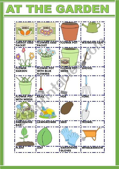 Esl Garden Worksheet 1 Elementary Worksheets Garden T