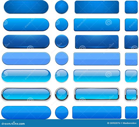 Blue High Detailed Modern Web Buttons Stock Vector Illustration Of