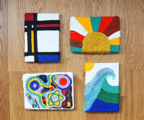 Diy Yarn Art Easy Tactile Canvas Paintings 9 Steps With Pictures