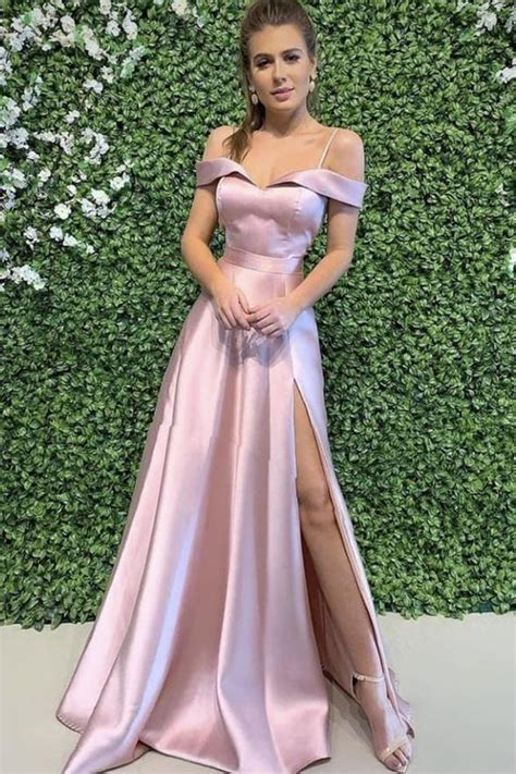 Pink Satin Long Prom Dress Simple Evening Beautydresses In 2021
