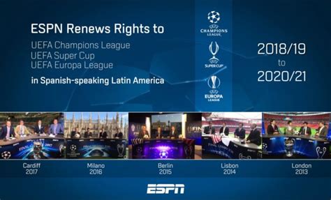 Искусство и развлечения в ньон. ESPN Renews Rights to UEFA Champions League, UEFA Super Cup and UEFA Europa League for the 2018 ...