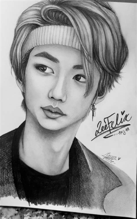 Main rapper, lead vocalist, and producer + birthday: stray kids minho drawing | Tumblr