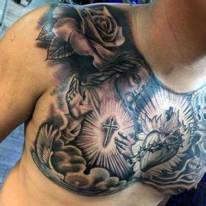 There are different versions of cross tattoos like the image of the cross where jesus christ is at the center and the image of a cross. Religious Chest Tattoos Designs, Ideas and Meaning ...