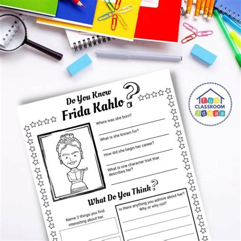 Free Frida Kahlo Worksheet Use This Pdf To Level Up Your Worksheets