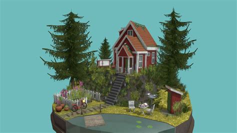 Swedish Cottage Diorama Download Free 3d Model By Hanna Lundin