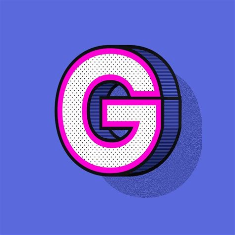 Letter G 3d Halftone Effect Typography Free Image By
