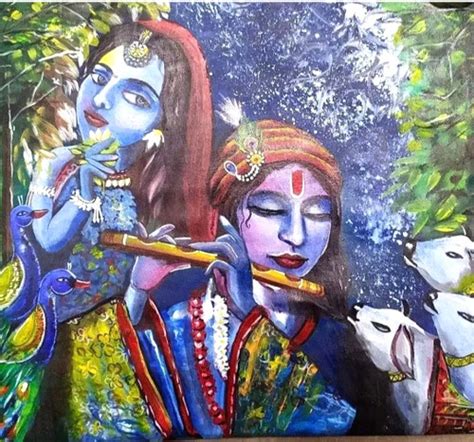 Buy Radha Krishna Handmade Painting By Bhavna Agrawal Codeart9074