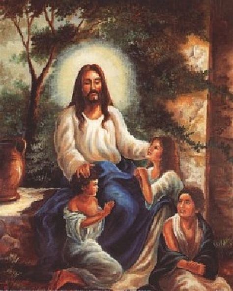 Jesus Christ With Children In The Garden Poster Religious Posters