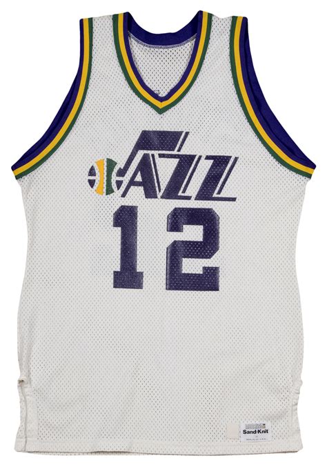 Lot Detail 1984 86 John Stockton Game Used Utah Jazz Home Jersey
