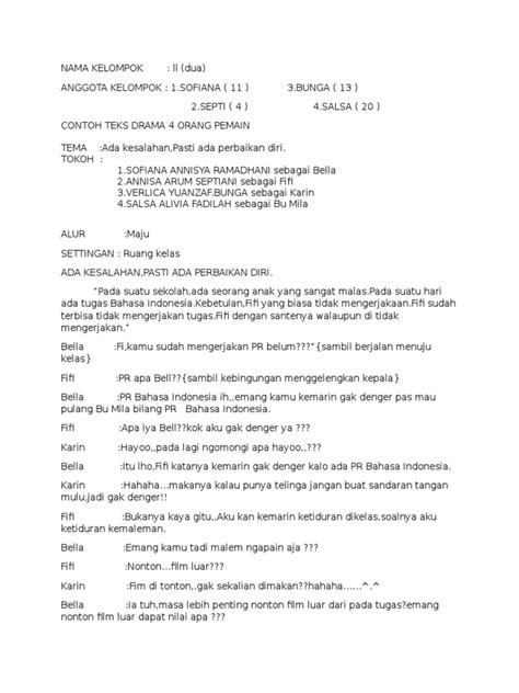 Contoh Teks Drama 4 Orang | PDF