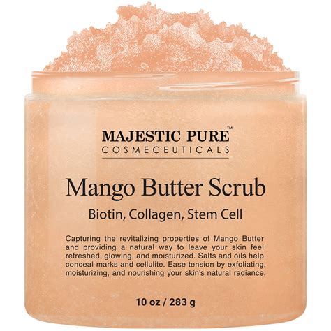 Buy Majestic Pure Mango Butter Body Scrub With Biotin Collagen Stem