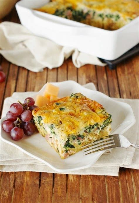 Ham And Cheese Breakfast Casserole With Spinach Ham Breakfast Casserole