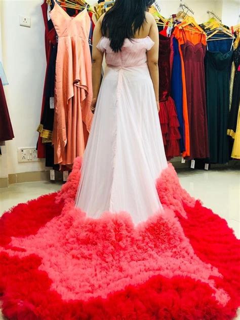 Ruffle Princess Look Long Tail Gown लॉन्ग गाउन Ms Sew Bery Mumbai