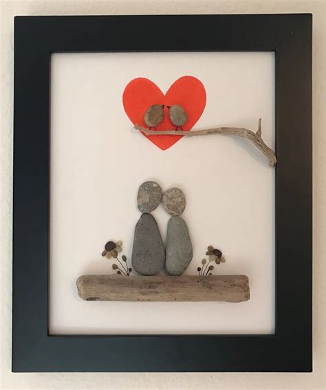 Pebble Art-Couple-Love Birds | Etsy in 2020 | Pebble art, Stone pictures pebble art, Pebble art ...