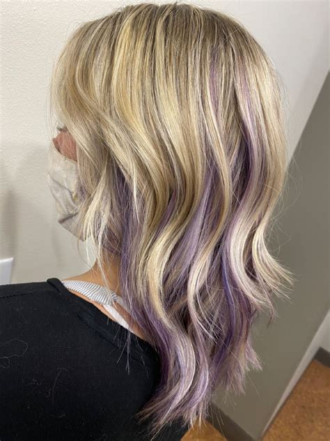 Purple Highlightslowlights Purple Blonde Hair Purple Highlights