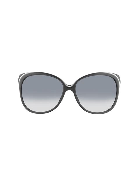 lyst gucci women s round gg logo sunglasses in black