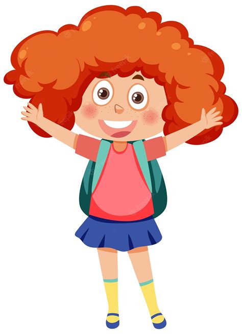 Premium Vector Curly Hair Girl Cartoon Character