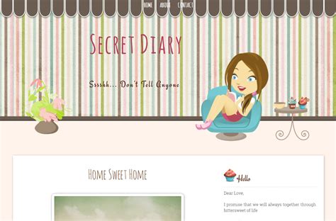 Secret Diary Free Premium Cute Blogger Template Ipietoon Blog Design And Online Business